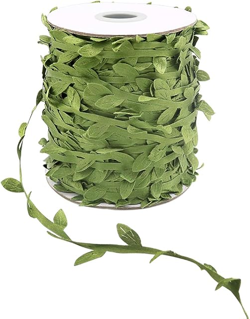 tenn well Artificial Leaf Vine Ribbon, 100M Garland Fake Vines for Room Decor Wedding, Party, Garden, Wall Decor (Green)
