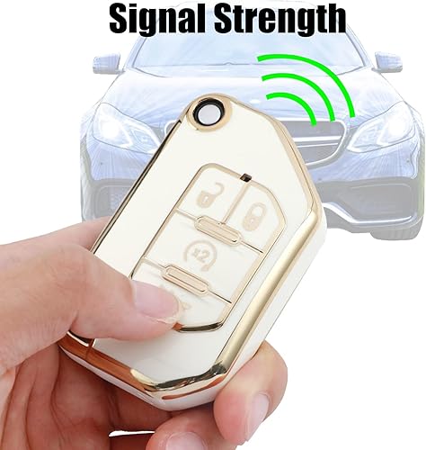 Miniatura 4 de COZLA Compatible con funda para llavero Jeep, TPU suave con llavero de protección de 360 grados para Jeep Wrangler Gladiator JL JLU Rubicon 2018,