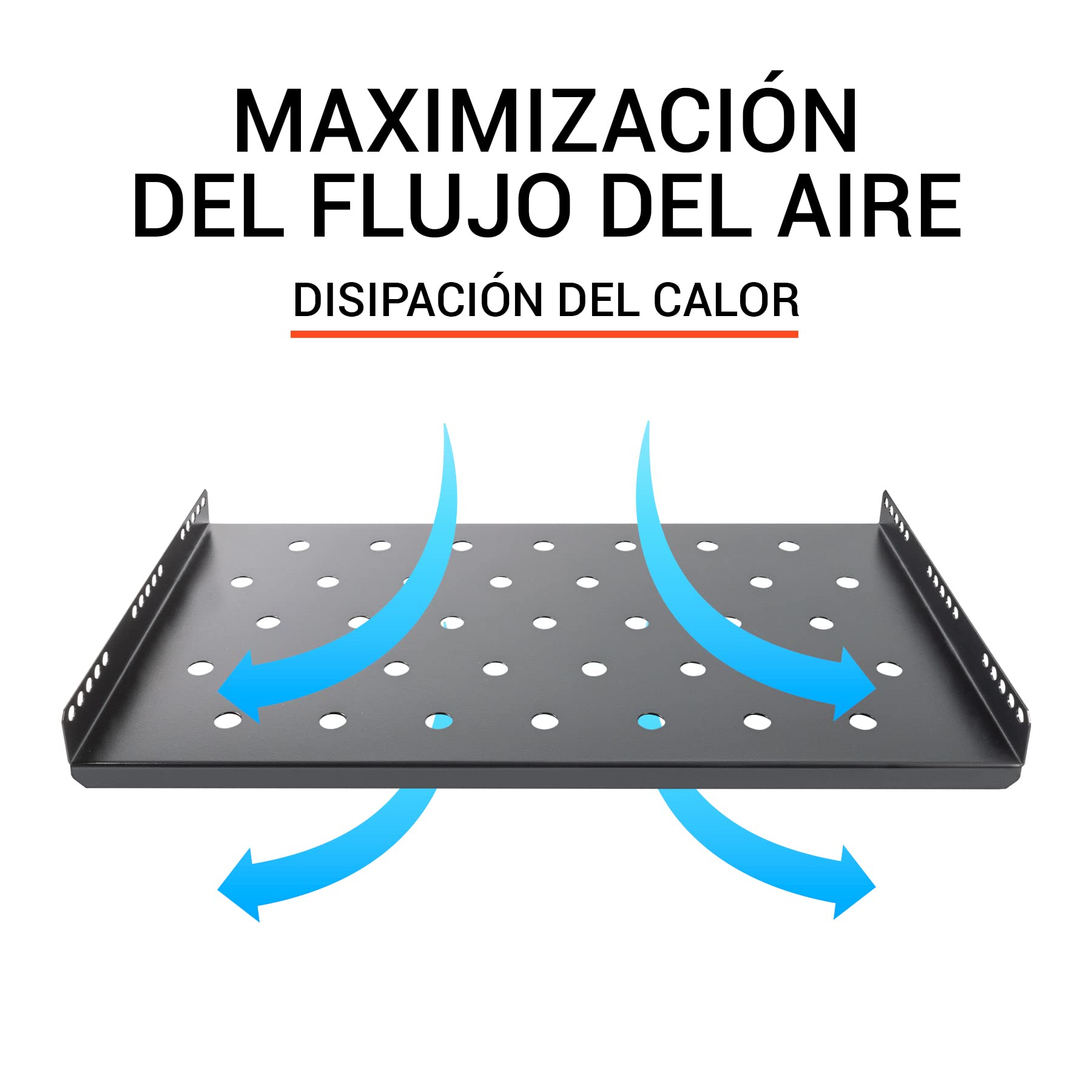 Aiten Bandeja Fija de Rejilla 1U 490 mm x 280 mm Acero Laminado 17 kg 19"