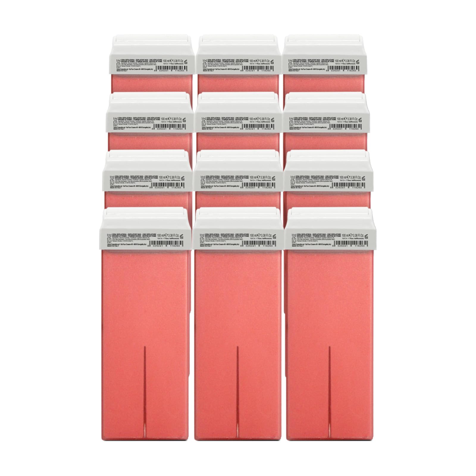 RESTASE | Liposoluble Depilatory Wax Roll On, Titanium Dioxide, for Dry, Sensitive and Delicate Skin, 12 x 100 ml, Made in Italy