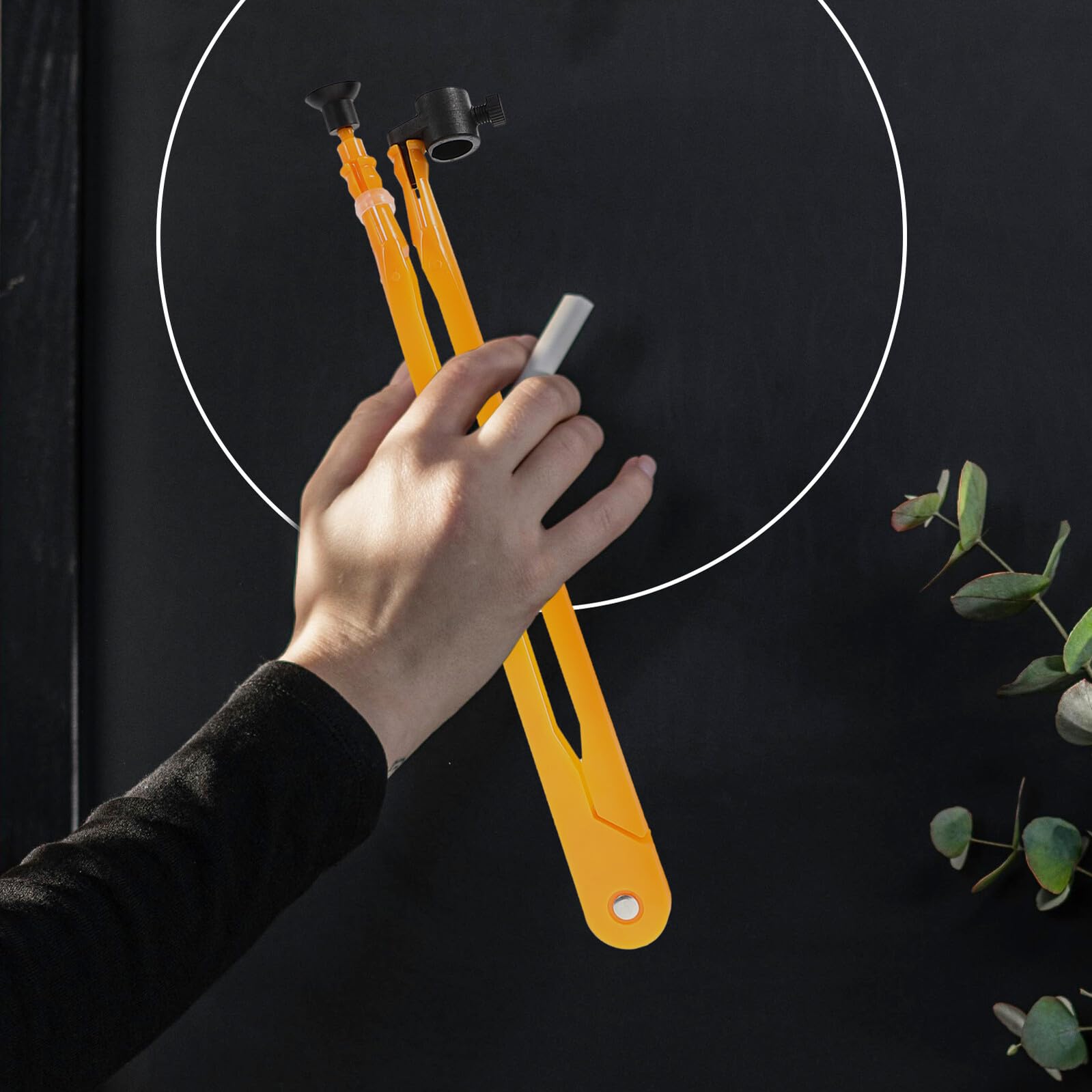 Housoutil 6 Piezas Herramienta de Enseñanza de Geometría Compás Plástico Grande para Pizarra con Ventosa Compatible con Tiza y Marcador Dibujo Fácil de Círculos y