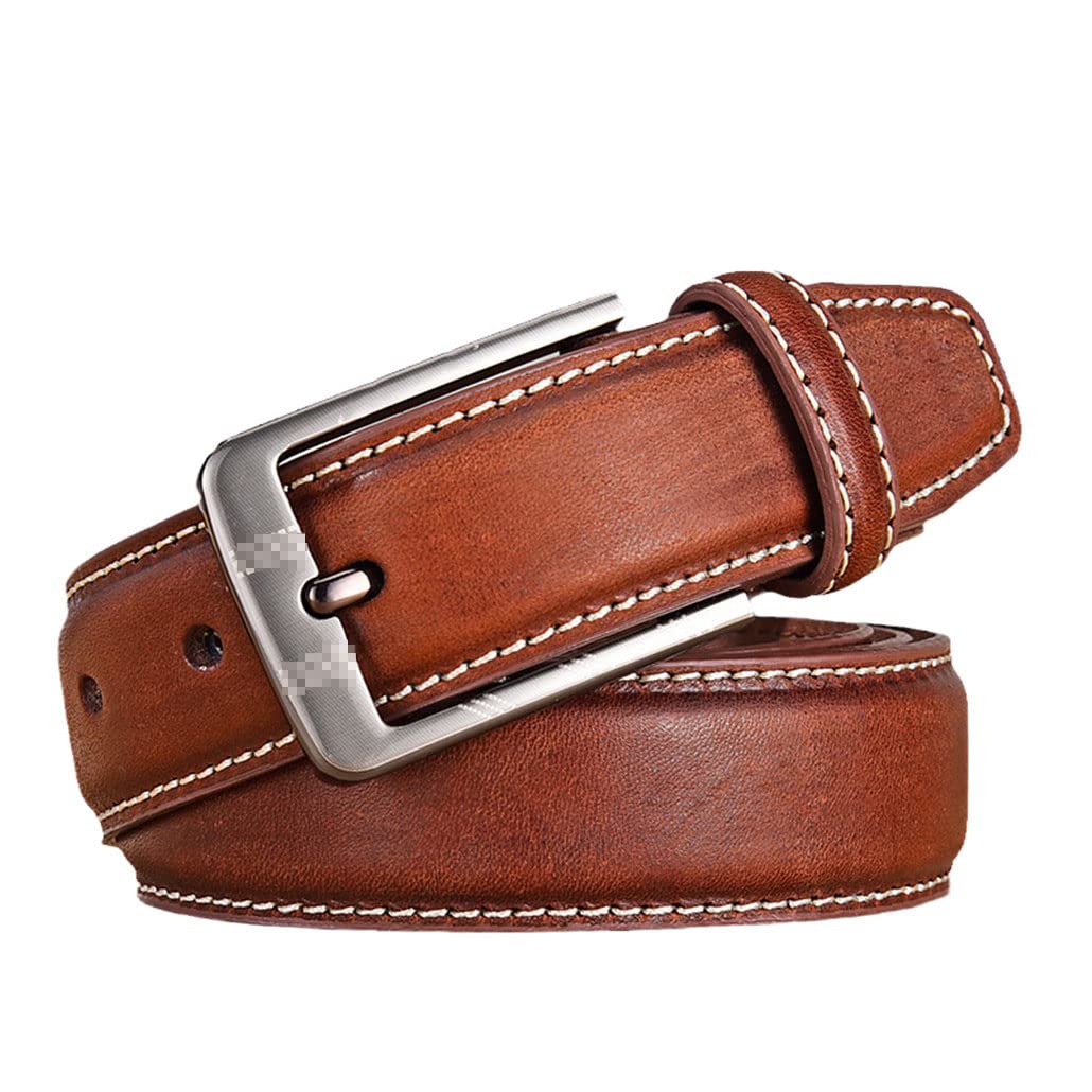 Cinturón casual de cuero para hombre con hebilla vintage para hombre