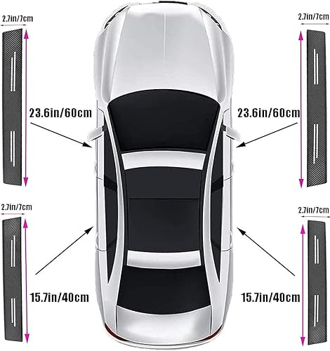Miniatura 4 de 4 protectores de fibra de carbono para umbral de puerta de automóvil compatibles con Toyota Tacoma 4Runner Tundra Rav4 Highlander Sequoia,