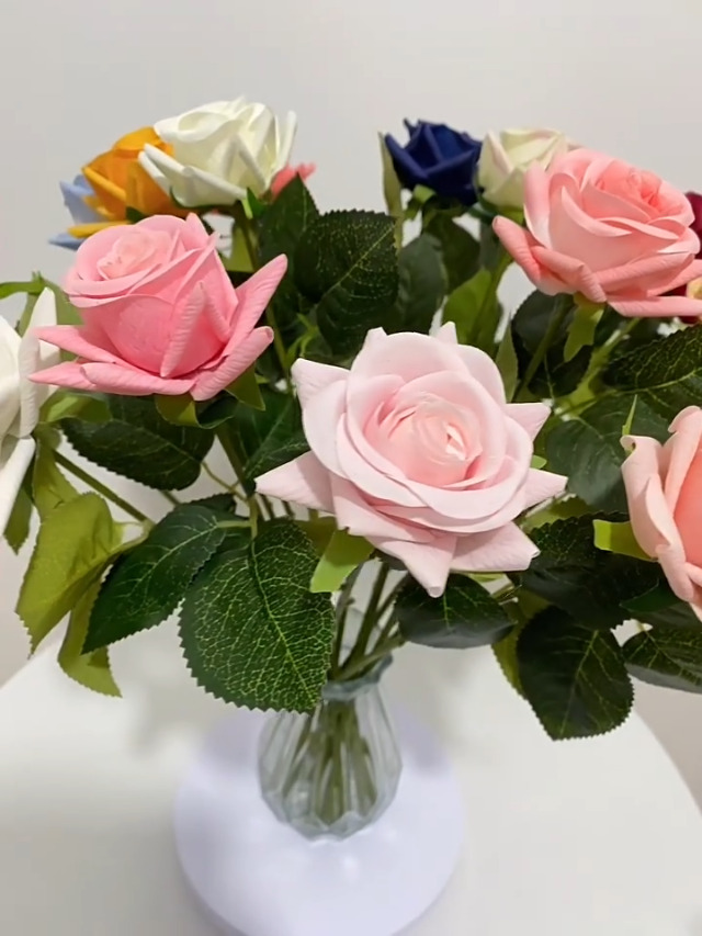 Amazon.com: JINEN Artificial Flower Roses, 12PCS Real Touch Fake