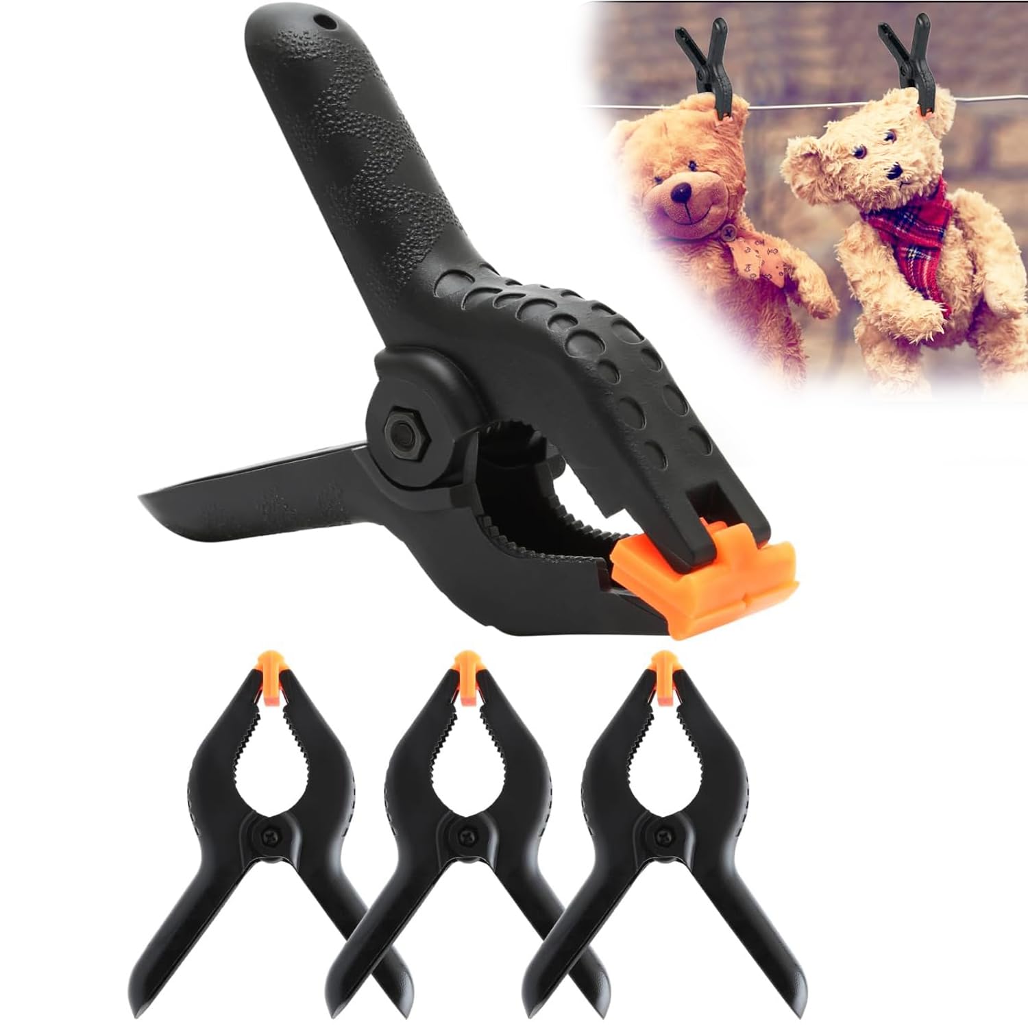 5 Pcs Spring Clamps Heavy Duty Spring Grip Clips for Woodwork Tension Clamps Extra Strength and Grip Clips for Photography Studio Greenscreen Background Stand & DIY Projects