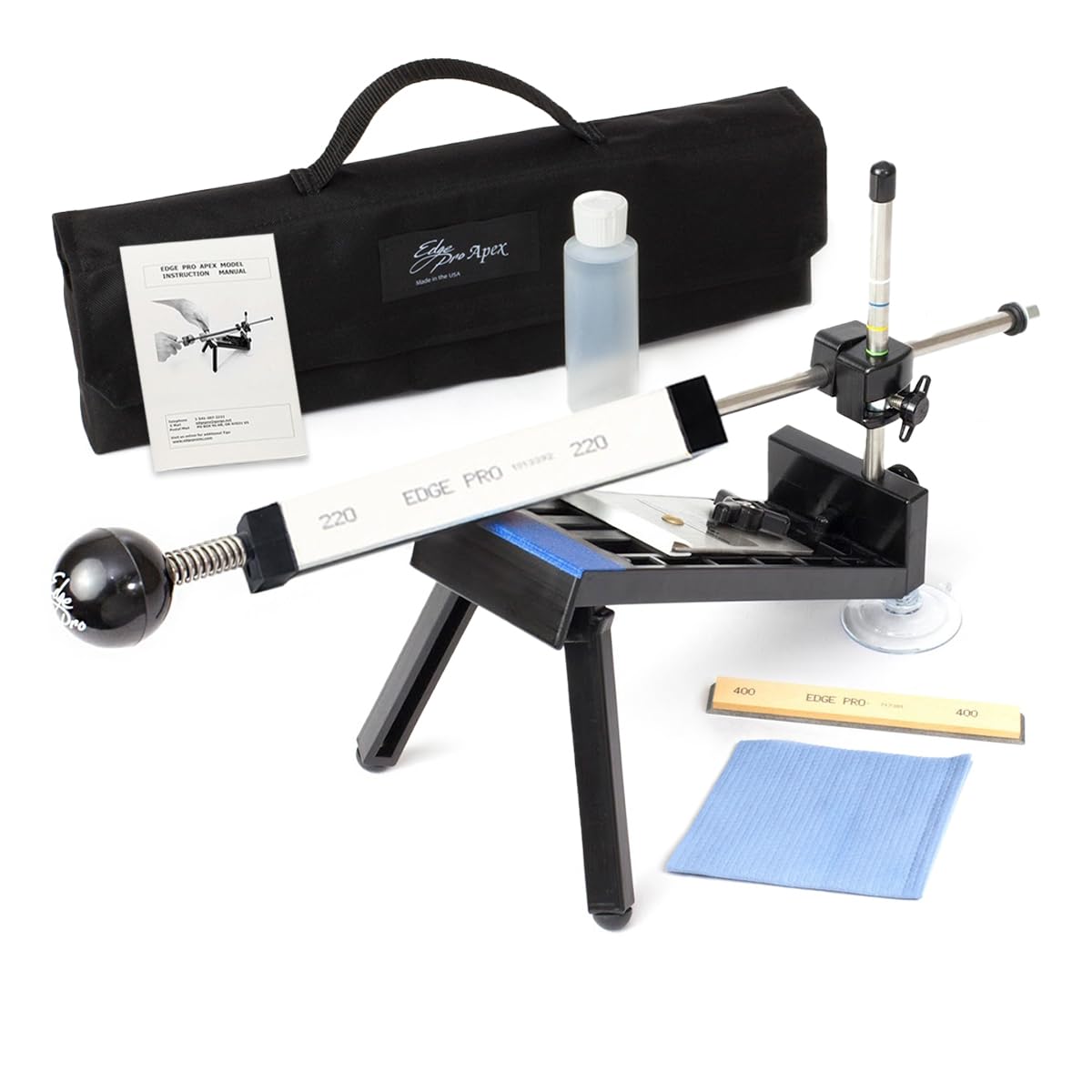 Amazon.com: EDGE Pro 1 專業磨刀系統– 引導式磨刀器套組可調整角度和水石– 小巧美國製造的磨刀器適用於廚房、露營、狩獵和釣魚刀: