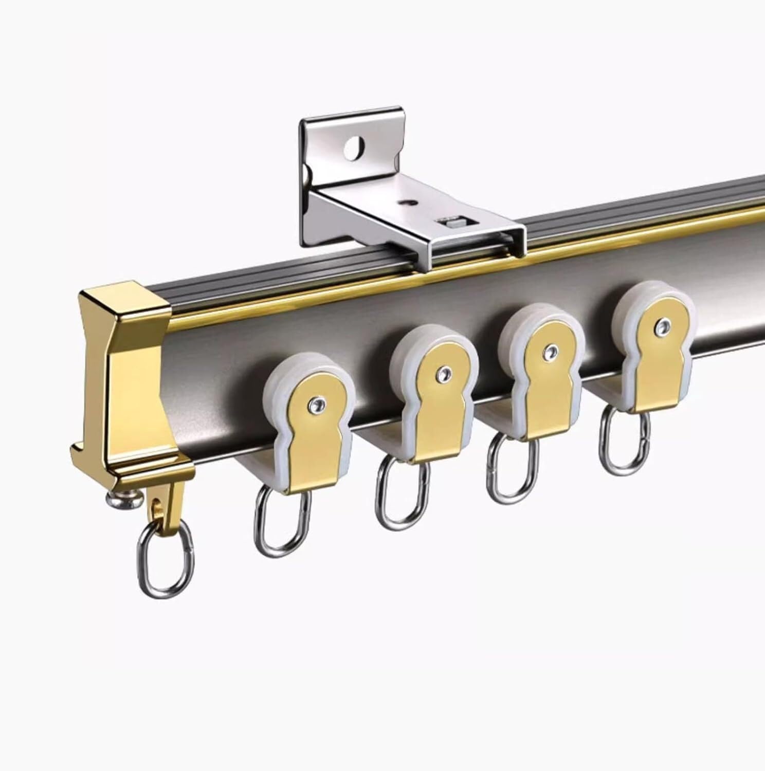 MAibuL LNNW Curtain Track Curtain Track Gliders With Clips, Bay Windows/Dressing Room/Shower Corner Curved Curtain Tracks And Fittings for Curtains, Room Divider (Color : Wall Mount, Size : 3m)