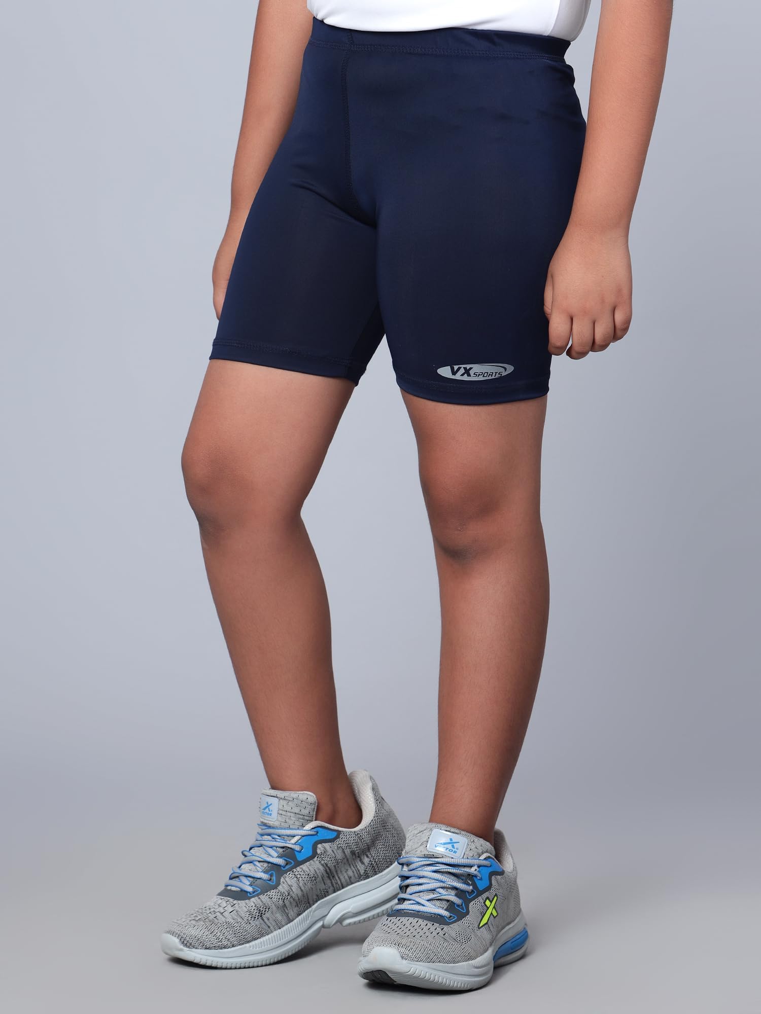 Vector X OKS-224 Kids Compression Half Bottom Shorts (34, Navy) - Image 4 thumbnail