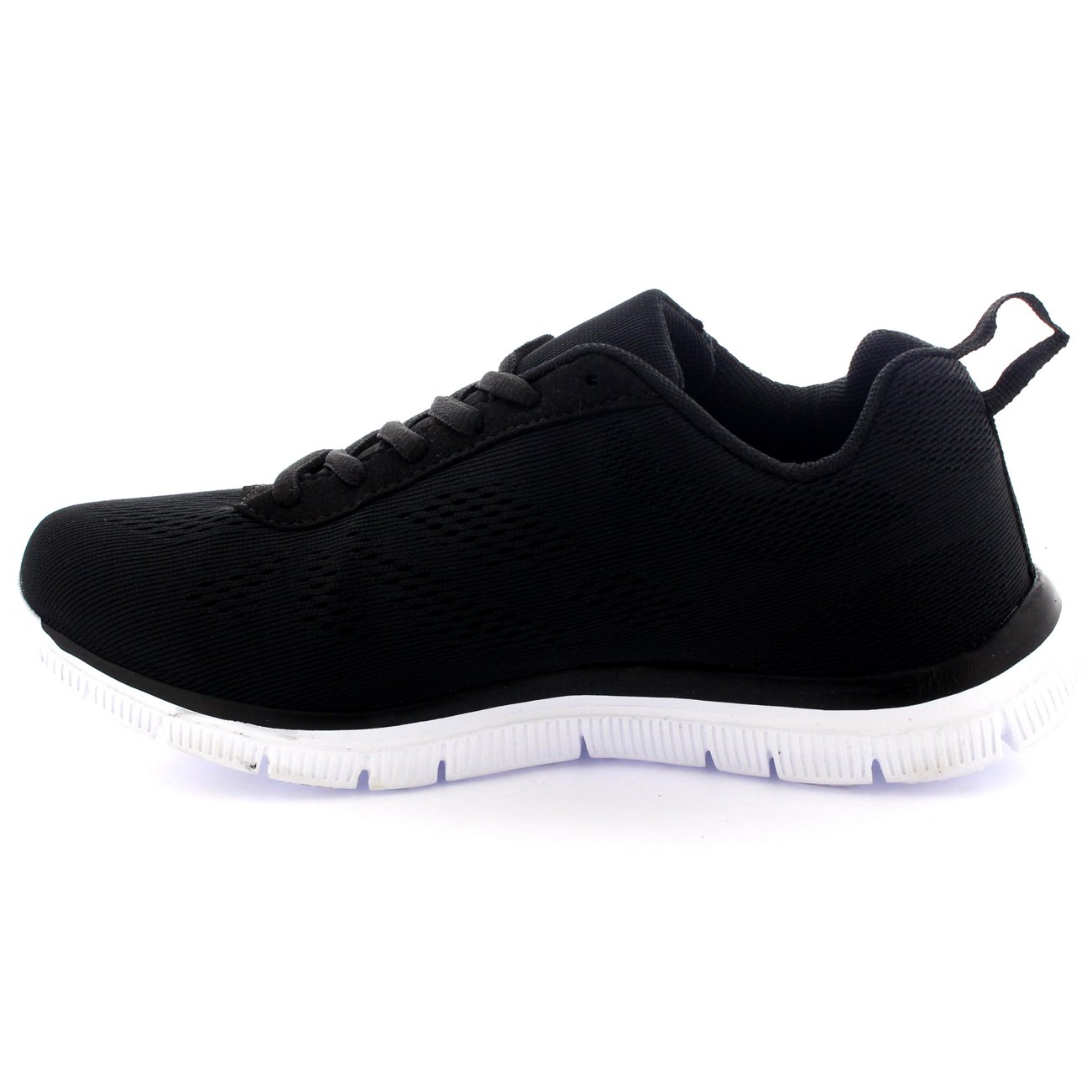Get Fit Mens Gym Comfort Cushioned Fitness Lightweight Athletic Trainers - Black/White Memory Foam - 11