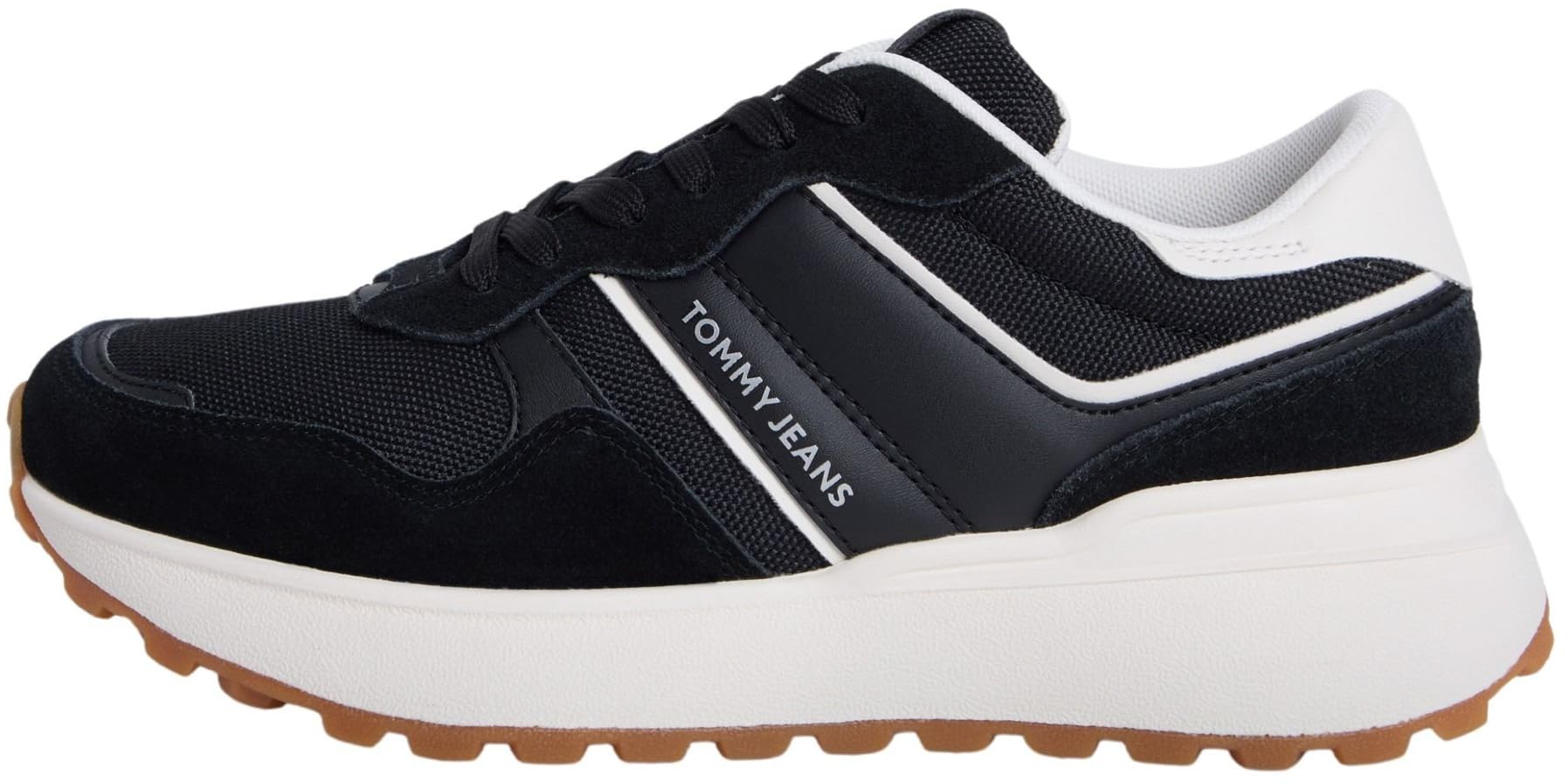Tommy Jeans Women's Tjw Sporty Runner EN0EN02991 Low Top, Black (Black), 3.5 UK