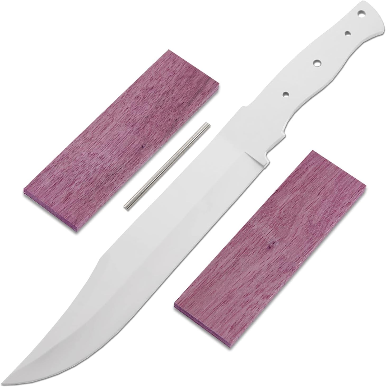 EZSMITH Knife Making Kit - Camp Master - DIY Fixed Blade - (Blade Blank & Pinstock w/Lacewood Handle Scales) - (Gift Boxed) - (USA Design) - (by KnifeKits)