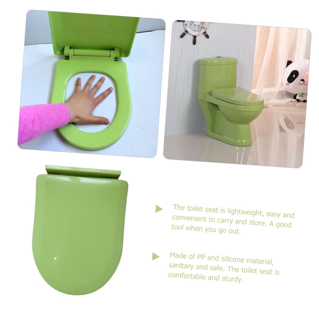 Sedile Wc per Bambini U, Pp, Verde Chiaro, per Training