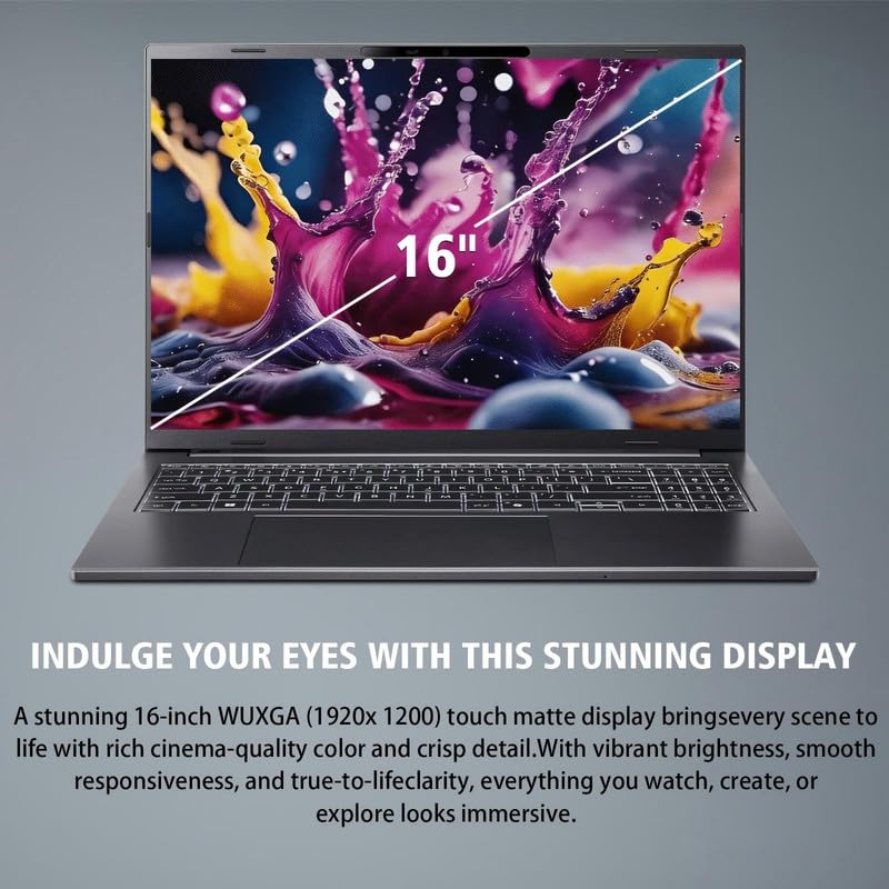 Image of Acer Swift Go 16 Touchscreen Laptop, AMD Ryzen AI 9 465(Up to 50 NPU) 120Hz, 32GB RAM,1TB SSD, 16 inch WUXGA IPS, AI Copilot+ PC, Windows 11 Pro,WiFi 7,Lifetime Office for Business&Study
