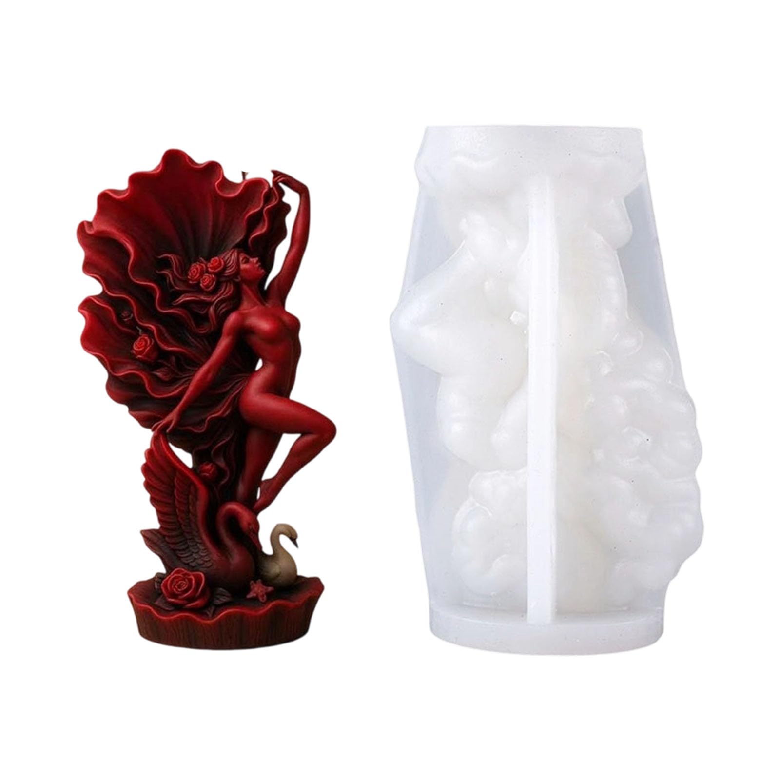 Pangboer Women's Jzb 0321 Home Display Mold Silicone Floral Portrait Casting Form For Decorative Wax Projects Release Hobby Portrait Relief Wax Form Floral Sculpture Decor