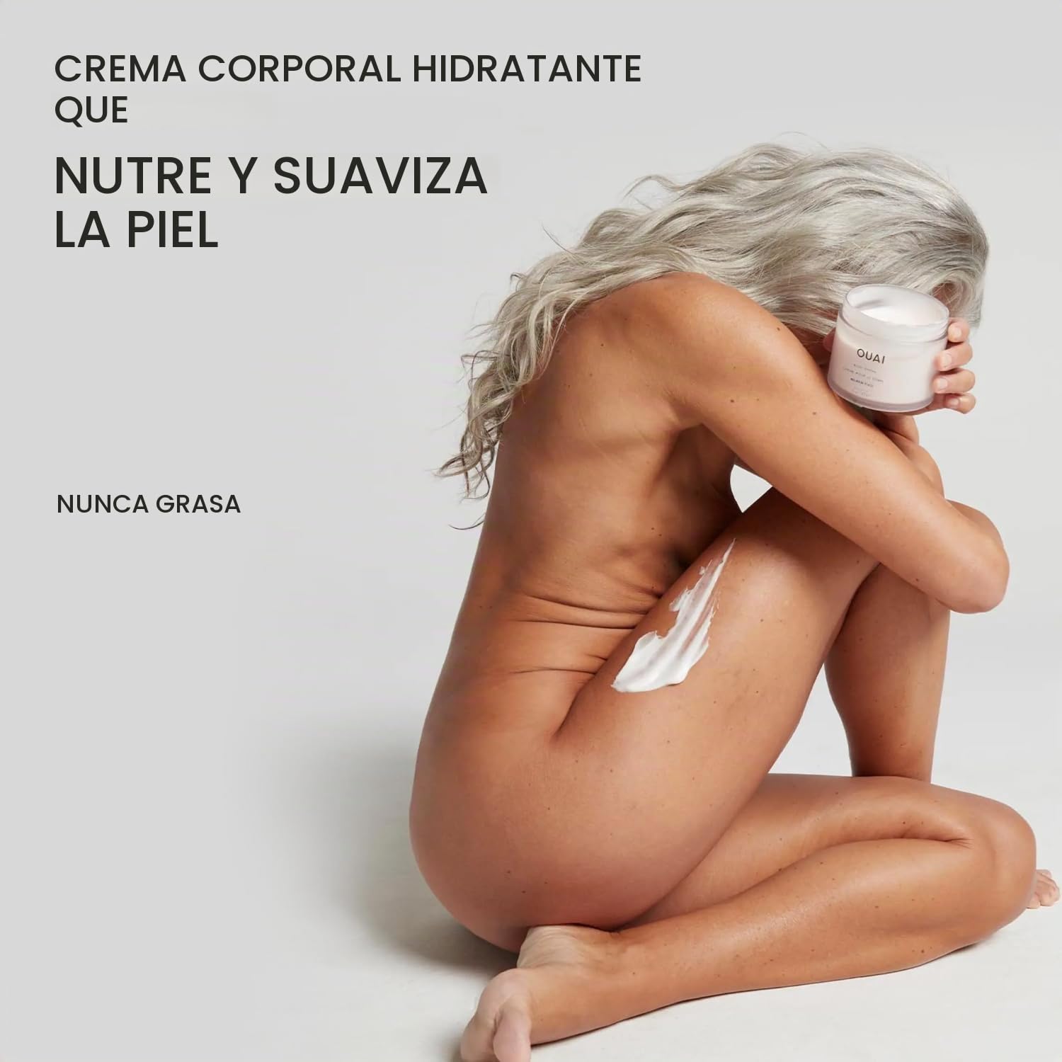 OUAI Body Cream Melrose Place – Crema corporal hidratante con mantequilla de cupuaçu, aceite de coco y escualano – suaviza la piel y da brillo, sin sulfatos, 212 g