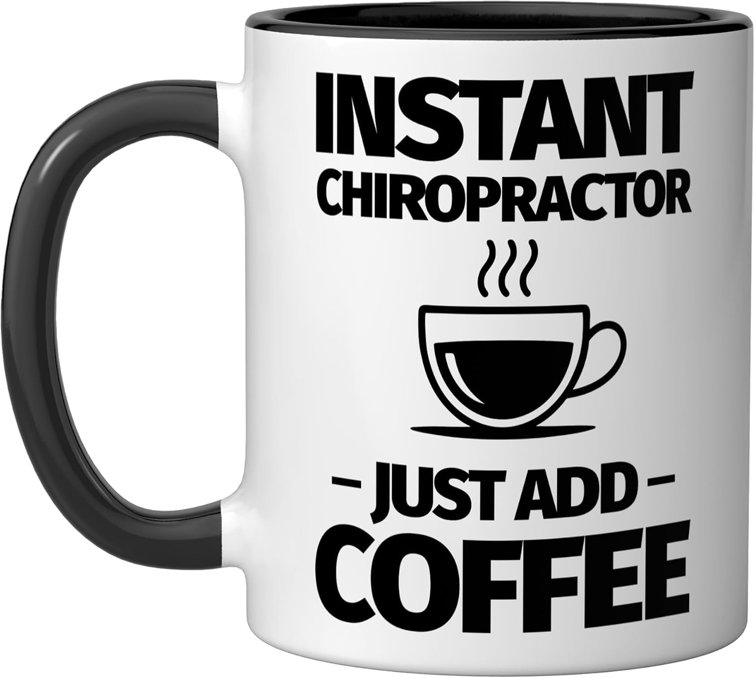 Instant Chiropractor just add coffee Ceramic Mug, Blue/White, 15oz image 4