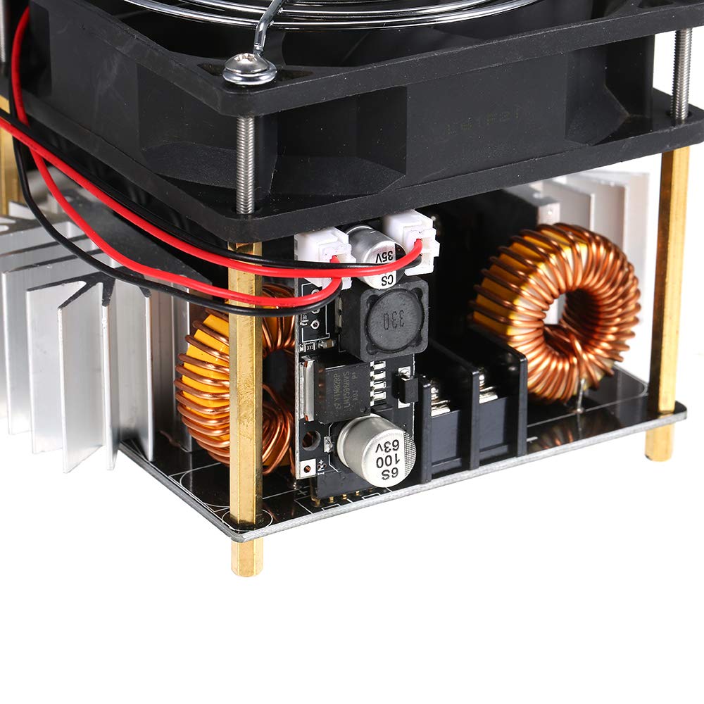 Induktionsheizplatine, 1800W 40A 12V-48V ZVS Hochfrequenz Induktionserwärmung Induktionsheizungsausschöpfermodul DIY Flyback Driver Heizung Gute Wärmeableitung mit Spulenzubehör Treiberheizung
