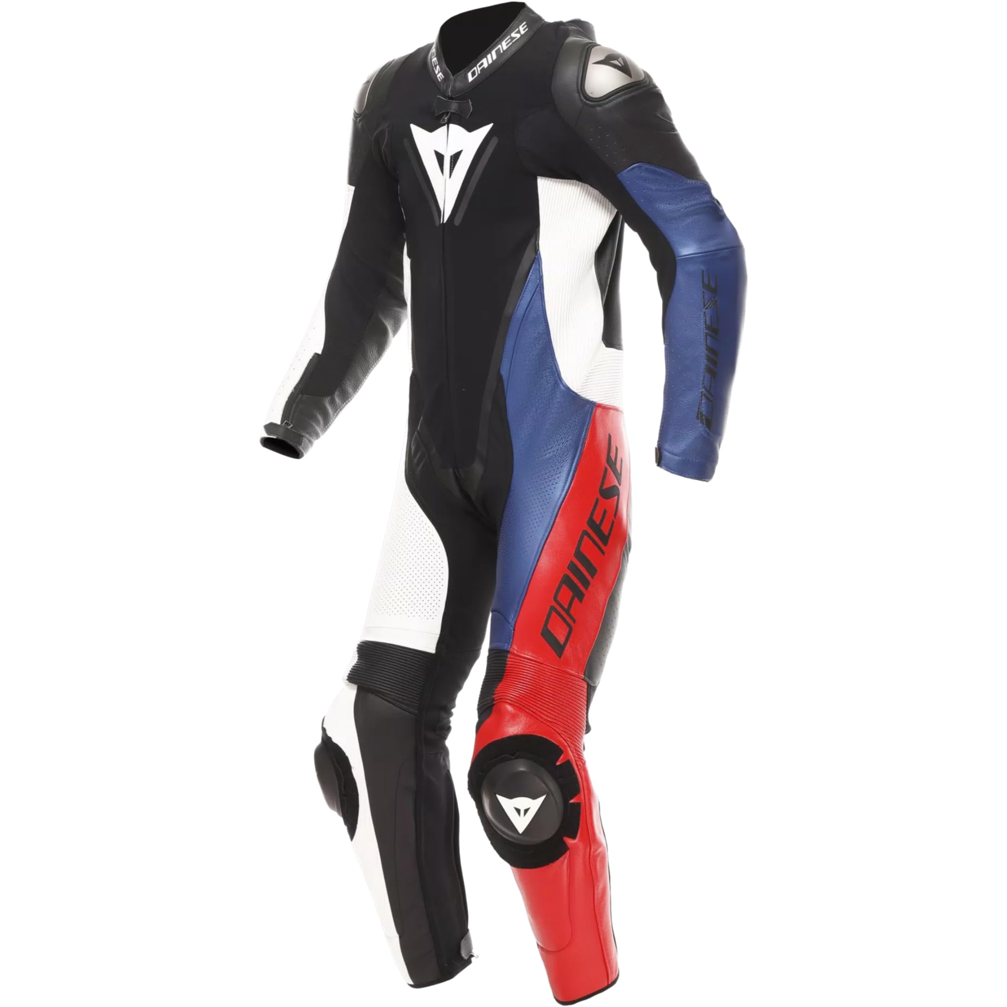 DAINESE Demon Sprint Tuta in pelle da motociclista a pezzo unico perforata, nero/bianco/rosso, 48