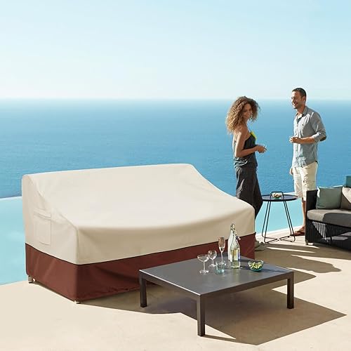 Miniatura 8 de COSFLY Fundas impermeables para muebles de exterior, fundas de banco de patio para exteriores, resistentes, se adaptan a hasta 79 pulgadas de ancho
