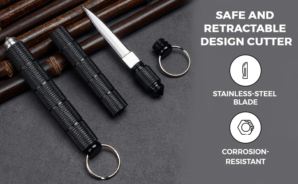 Image of Pocket Knife Keychain | Mini Portable Knife with Keychain | Compact Hole Package Opener | Lightweight & Durable | Multicolor (Pack of 1)