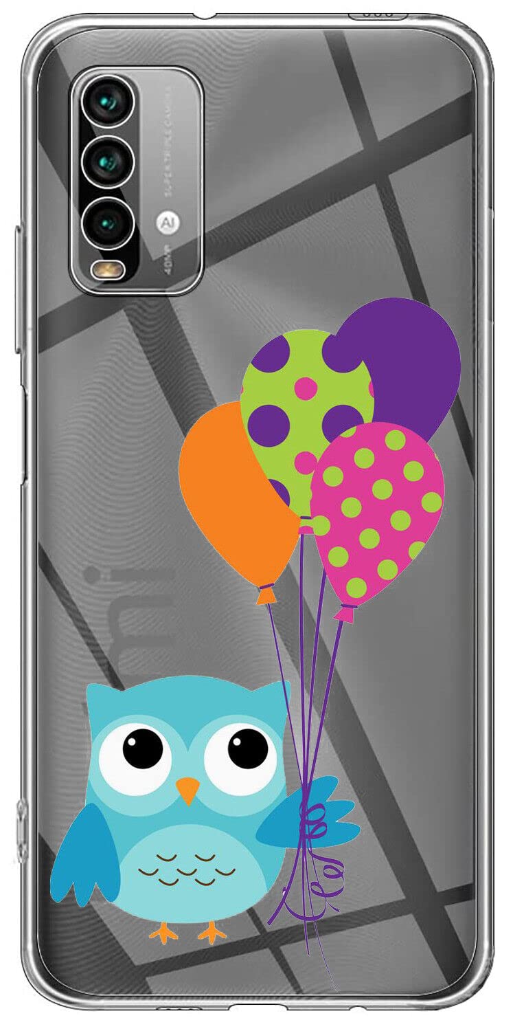Mixroom Cover TPU Per Xiaomi Redmi Note 9 - Morbida Custodia Con Stampa Gufo Celeste. Protezione Antiurto, Antigraffio, Colori Vividi UV. Spedizione Rapida.