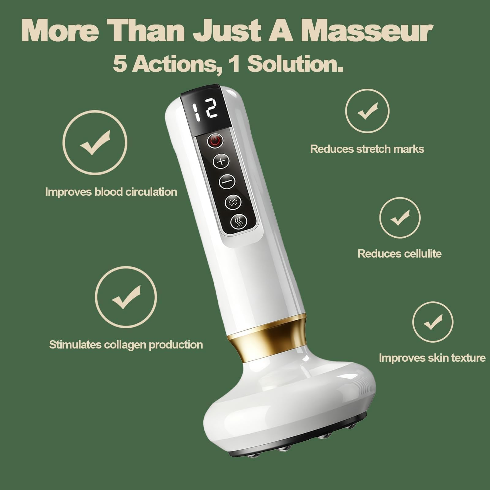 Máquina Celulitis Ventosa, Masajeador Anticelulítico Reductor Eléctrico, 12 Niveles de Calor, 12 Niveles de Succión, Reafirma la Piel, Reduce la Celulitis