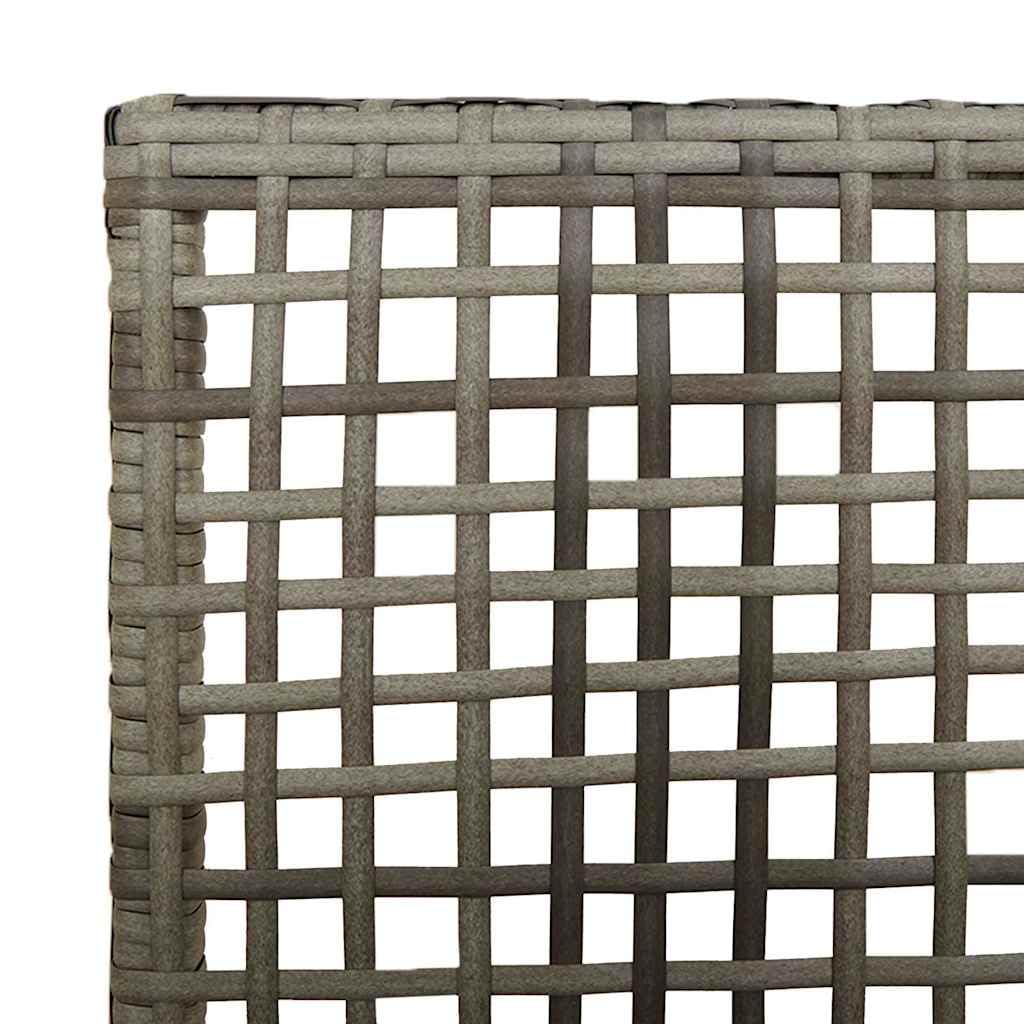 Krzesło ogrodowe z polirattanu, szare, 2 sztuki, 55 x 53 x 85 cm
