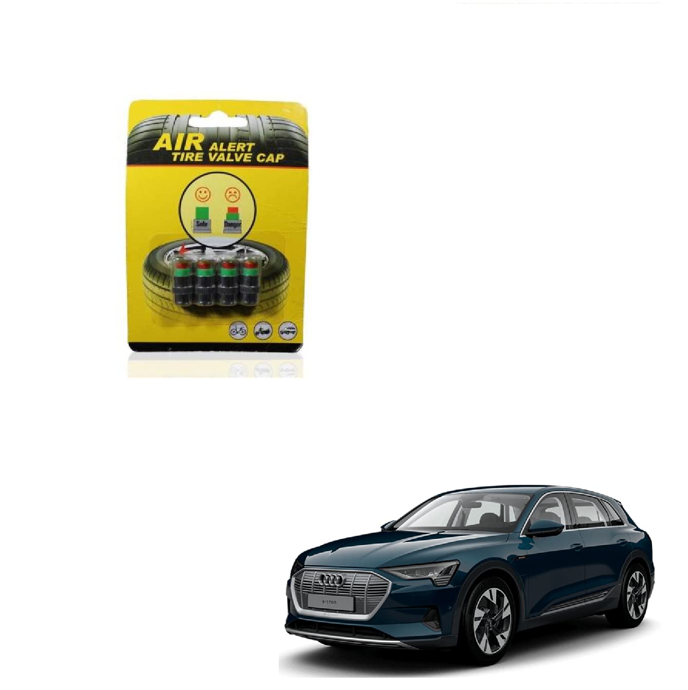 Auto Addict Car Tire Pressure Monitor Valve Stem Cap Tire Sensor Indicator 3 Color Air Alert for E-Tron