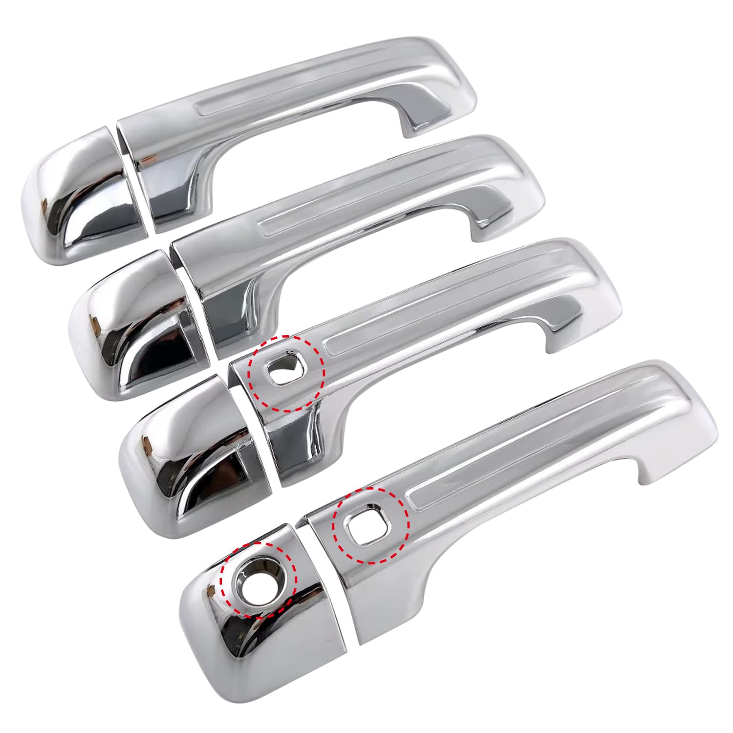 HIGH FLYING for RAM 1500 TRX 2021 2022 2023 2024 2025 Car Exterior Accessories Side Door Handle Cover Decoration Trim ABS 8pcs (with Smart Key Hole,