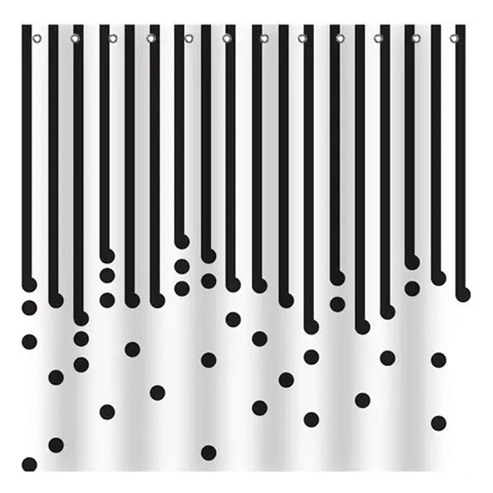Ameble White Black And Striped Shower Curtain 71X71 Inch Waterproof Fabric Shower Curtain With Hooks Modern Stripe Bathroom Machine Washable For Home Hotel Bathtub Decoration