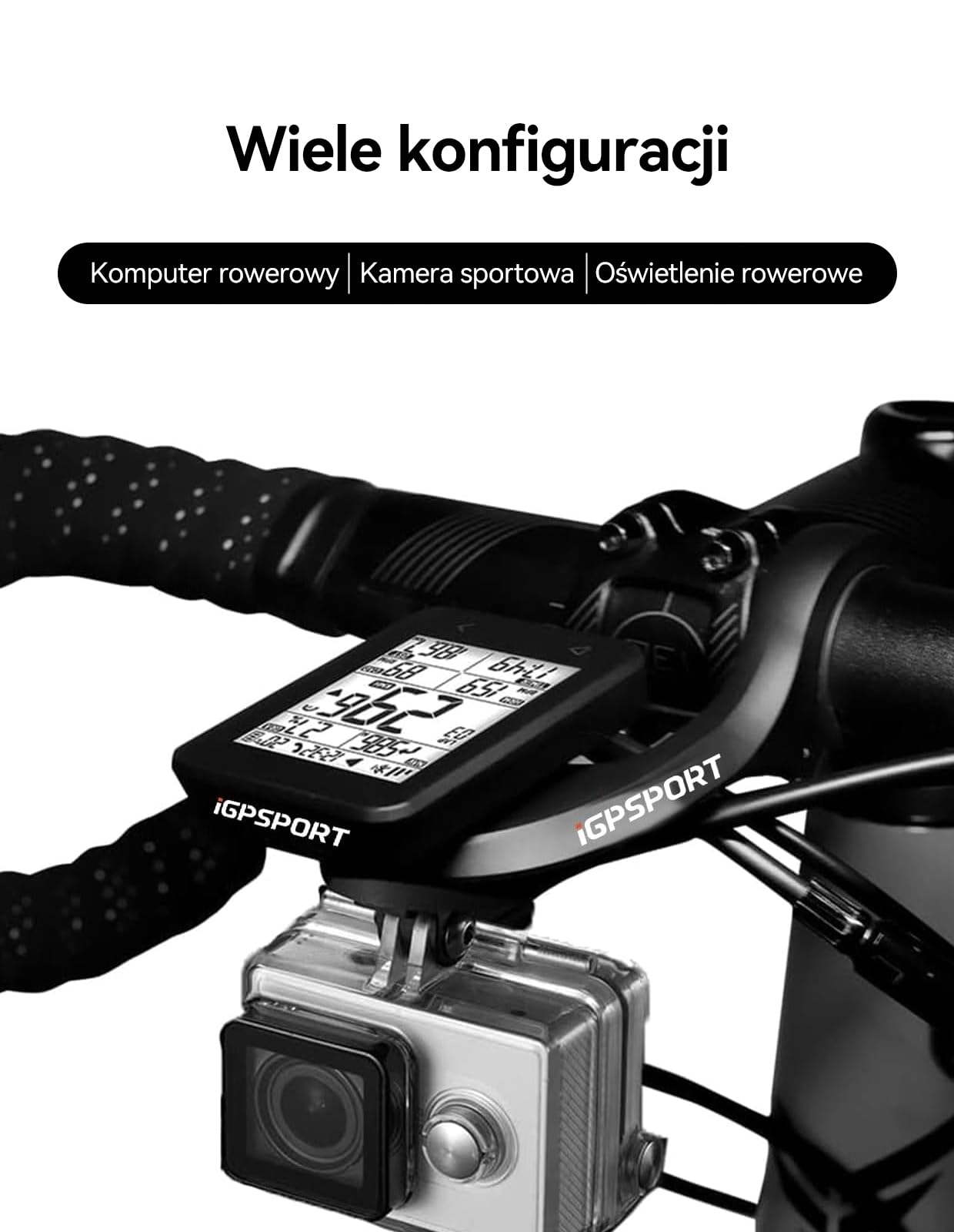 iGPSPORT M80 Przedni Uchwyt Rowerowy, Uchwyt Do Licznika Rowerowego, Uchwyt Rozszerzający, Kompatybilny z iGPSPORT GPS Licznikami Rowerowymi