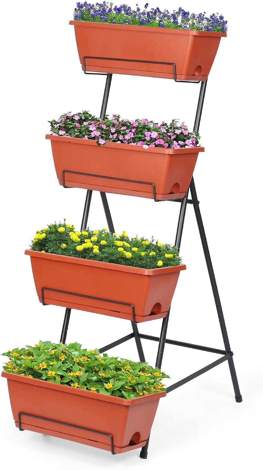4 Tiers Vertical Raised Garden Bed, Planter Raised Beds