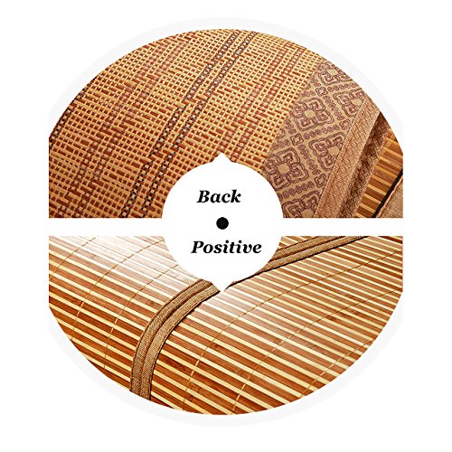 Summer Sleeping Mat, 3-Piece Bamboo Mat King Mat Double-Sided Folding Air Conditioning Mat Queen-A 90X190Cm(35X75Inch) #TOP3