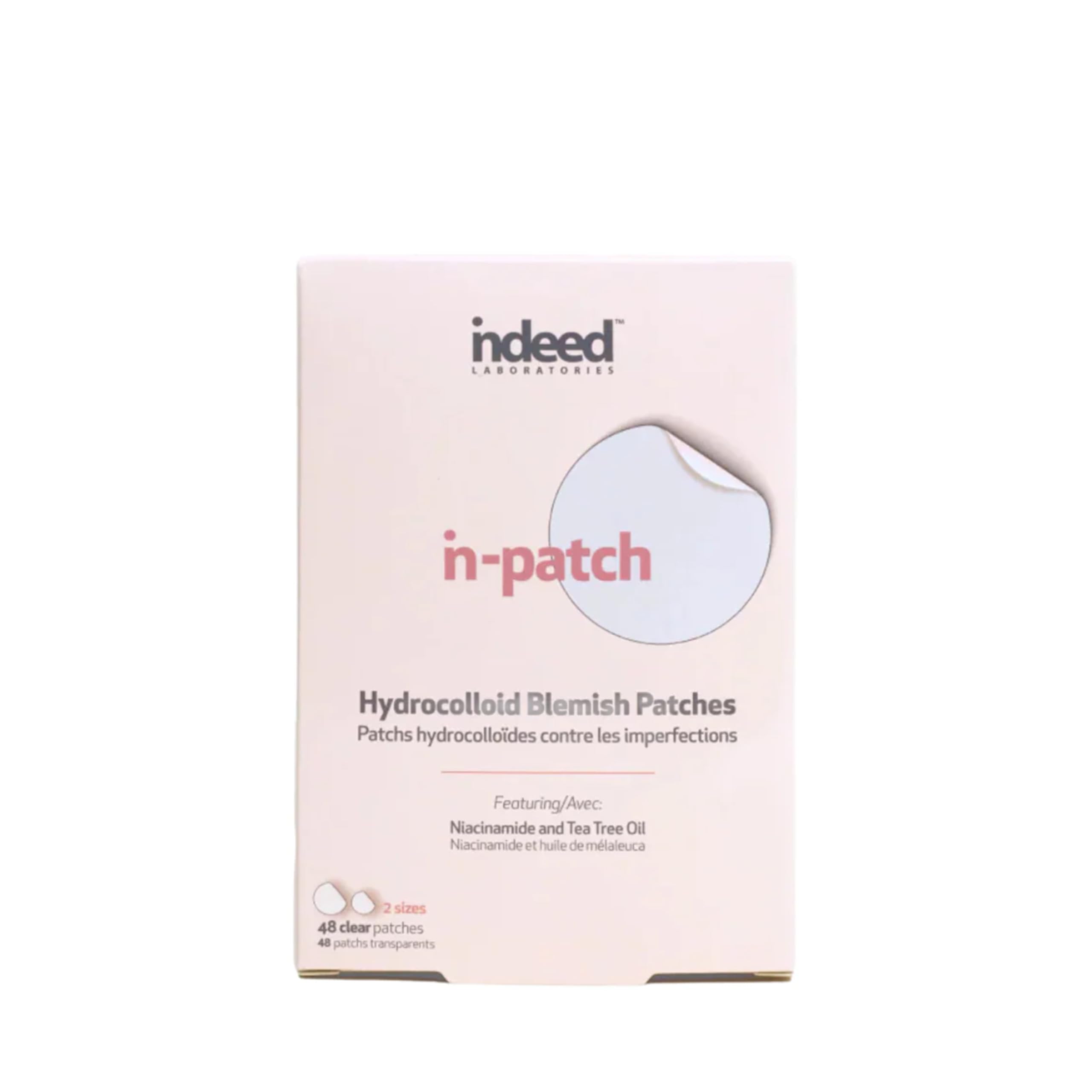 Indeed Labs In-Patch - Hydrocolloid Acne Pimple Patch for Covering Zits and Blemishes, Spot Stickers for Face and Skin, Fast acting -Niacinamide &Tea Tree Oil Helps Fight Dark Spots - 48 Patches