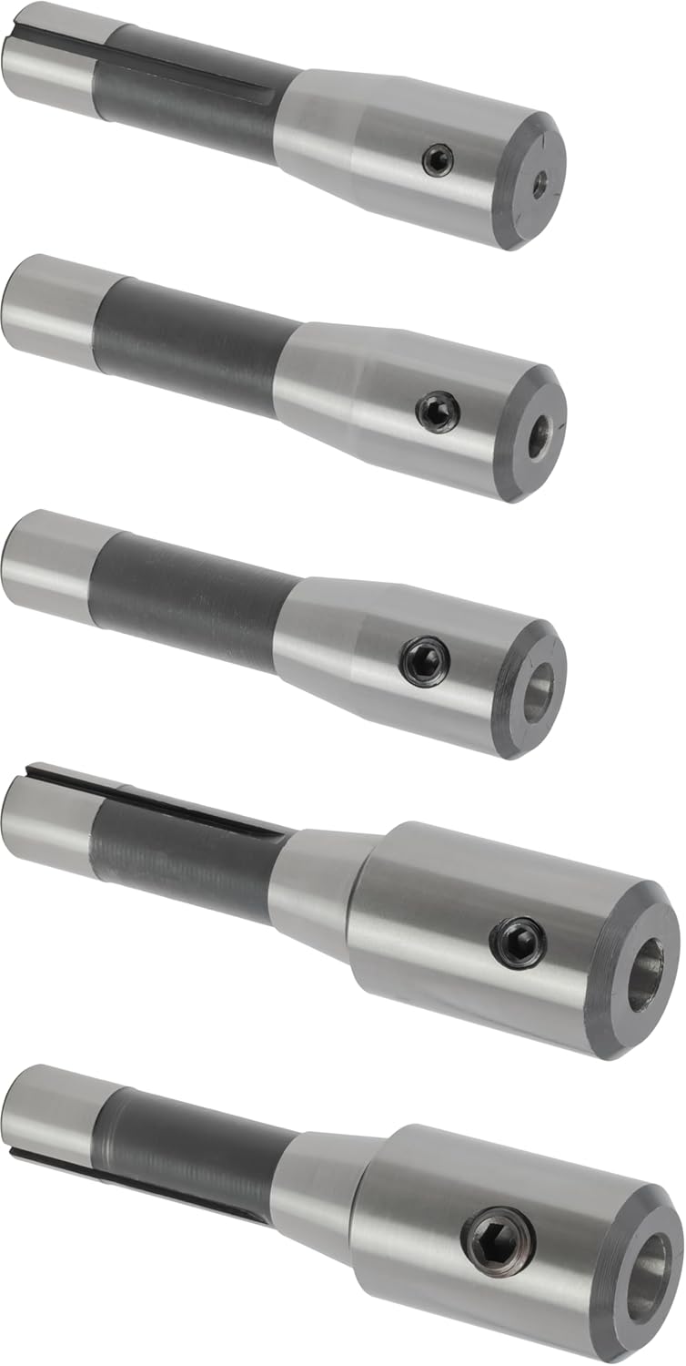 CME 5 pc R8 Taper End Mill Holder Set, 7/16"-20 Drawbar Thread, 3/16" to 3/4"