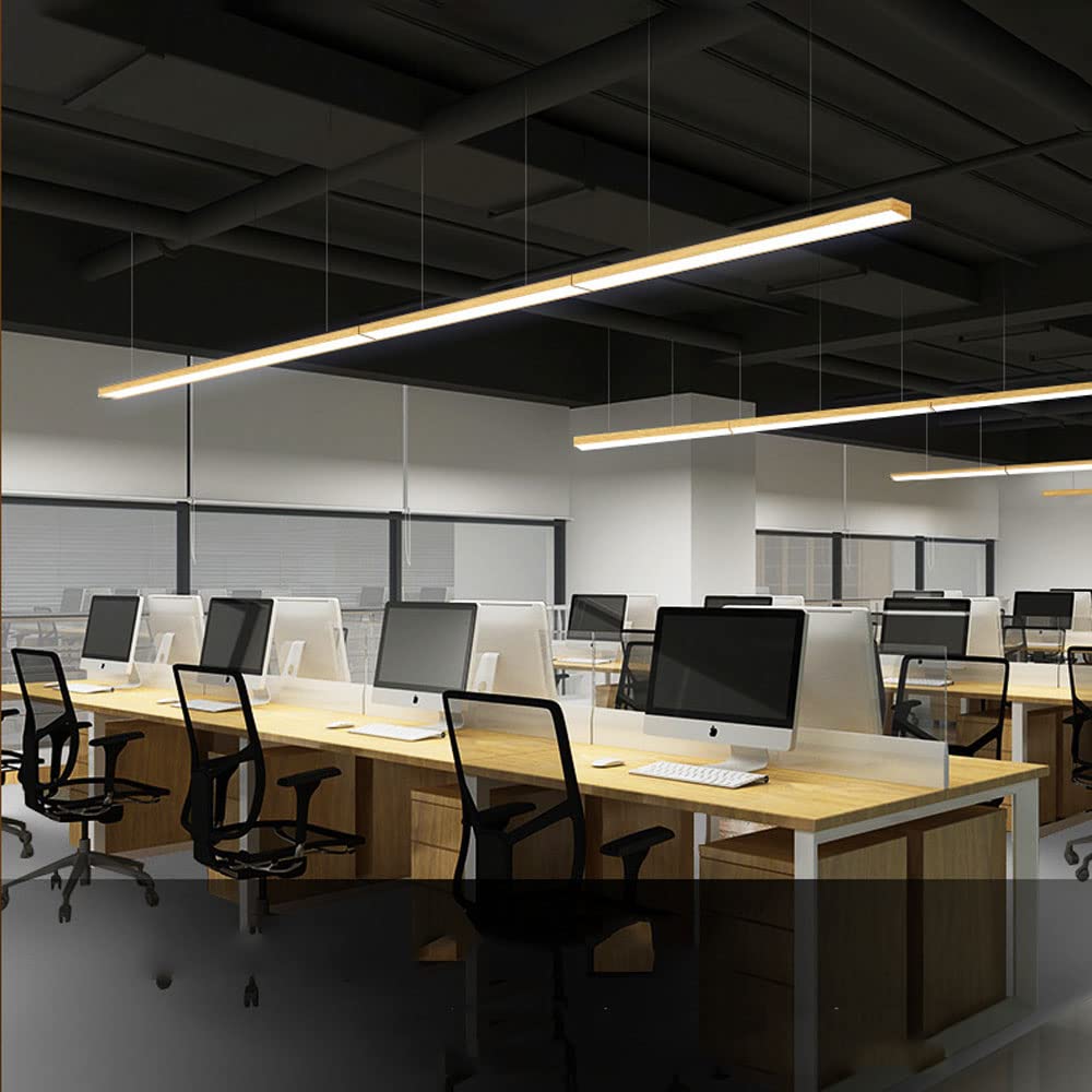 Moderno Lampada a Sospensione Lineare in Legno A LED per Cucina Fattoria Rustica A Soffitto Lunga Lineare A Sospensione per Ufficio per Mercato Garage Tavolo da Pranzo