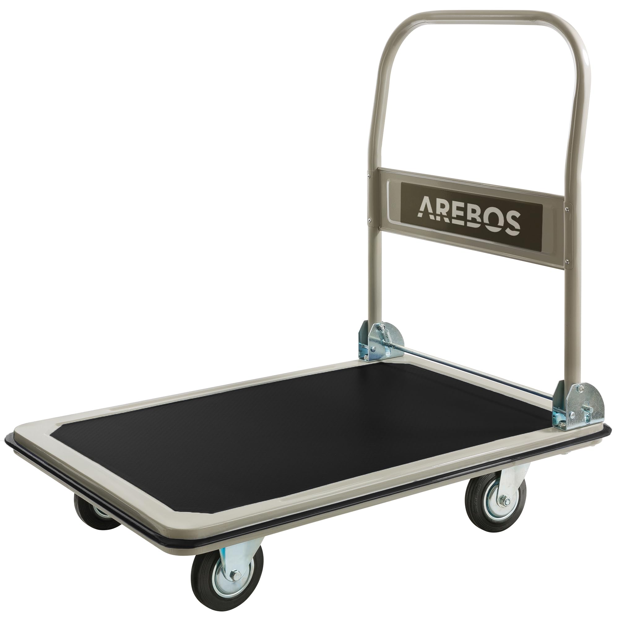 Arebos – Plataforma Carro | Carrito | Carretilla | hasta 150 kg | con Ruedas | Antideslizante Revestimiento | Protector de Bordes
