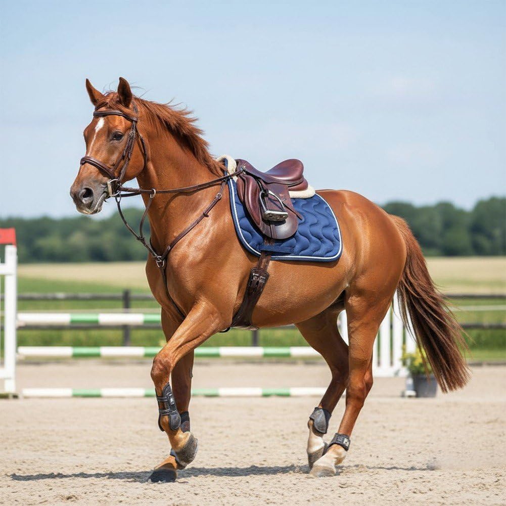Manta Acolchada De Uso General para Silla De Montar De Entrenamiento De Equitación, con Ribete De Cuerda Y Amortiguación para Lomo del Caballo.