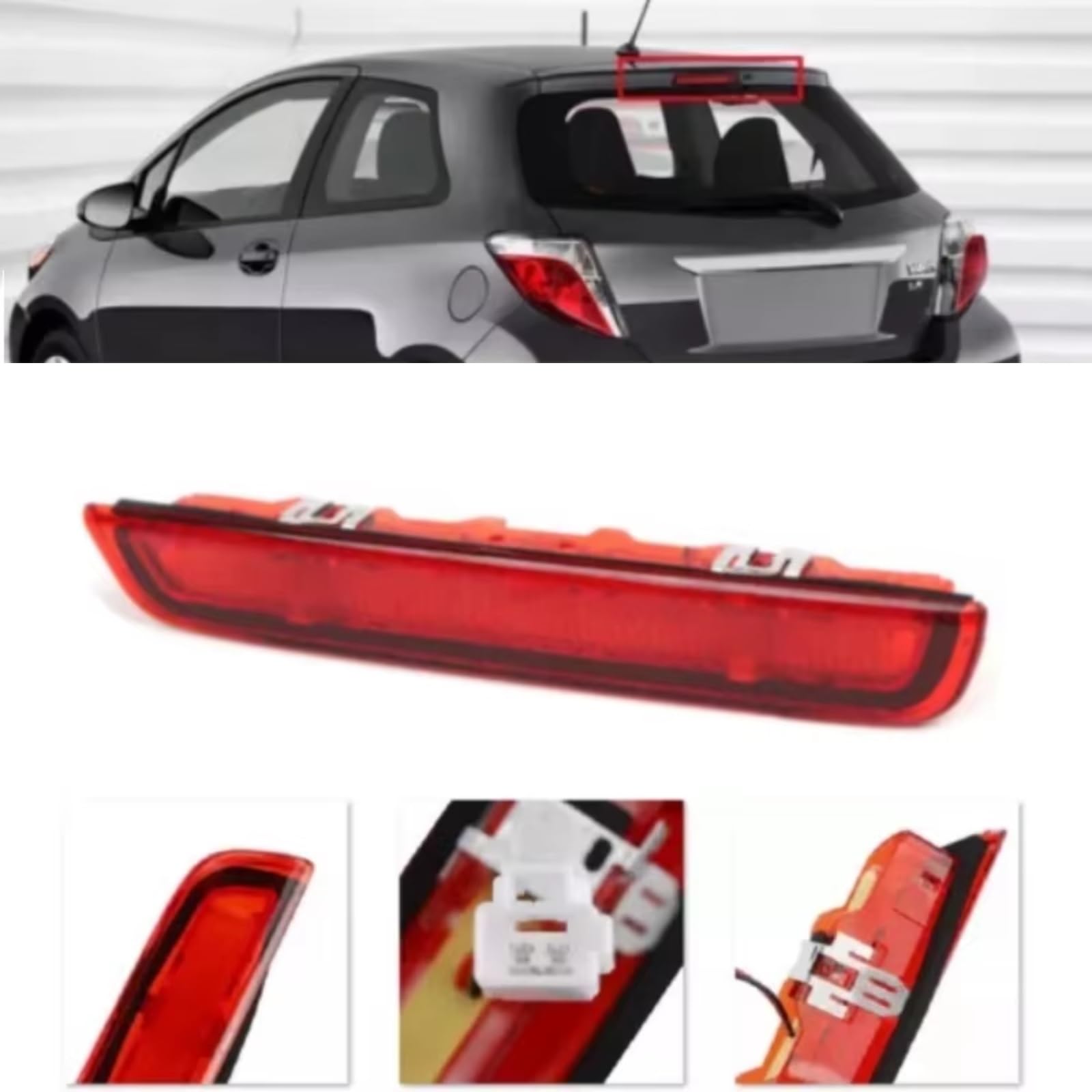 3 ° Luci di Stop Compatibile Con Toyota Per Yaris Mk3 Hatchback 2012 2013 2014 2015 2016 2017 2018 2019 2020 Luce Stop Rossa Terza Luce Stop