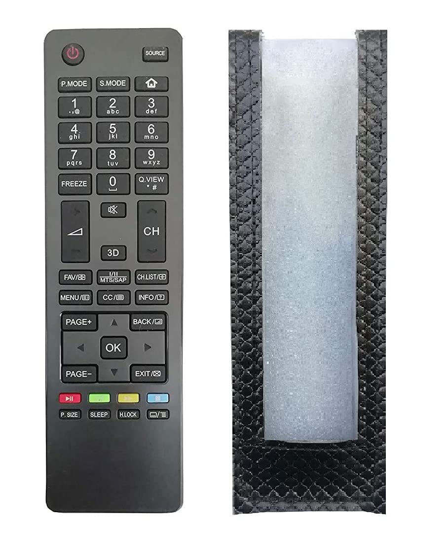 PU Leather Remote Case Cover Perfect Fitting Specially Designed Fully Protective Remote Cover (Only Remote Cover) Pls Check Your Remote Dimensions Compatible for Haie-r TV HTR-A18H
