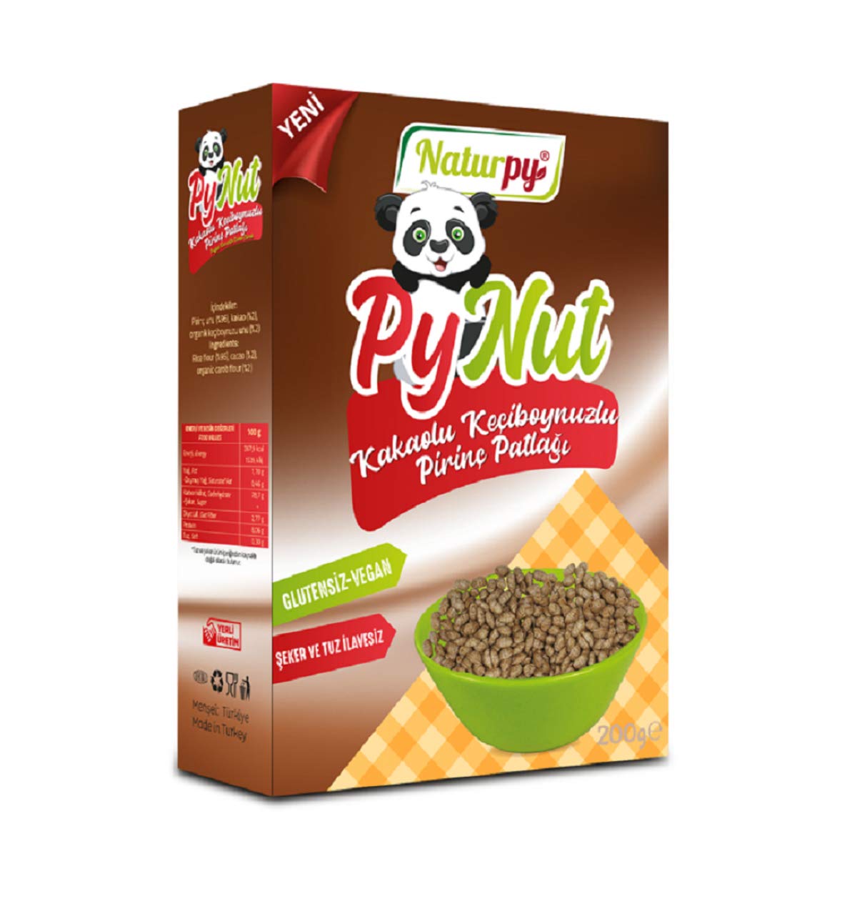 Naturpy Pynut Kakaolu Keçiboynuzlu Glutensiz Pirinç Patlağı