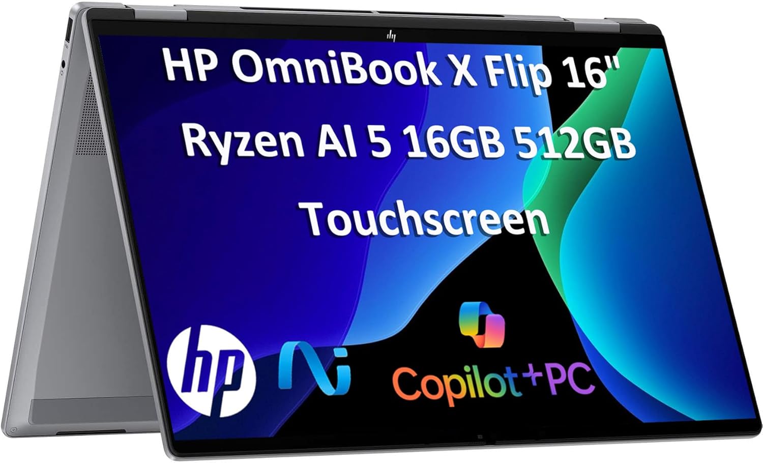 HP OmniBook X Flip 16 (Next Gen Envy 16 x360) 2-in-1 Touchscreen Laptop (16" FHD+, AMD Ryzen AI 5 340 (> Intel i7-1355U), 16GB DDR5, 512GB SSD) AI Copilot+ PC for Creator, Designer, Win 11 Home