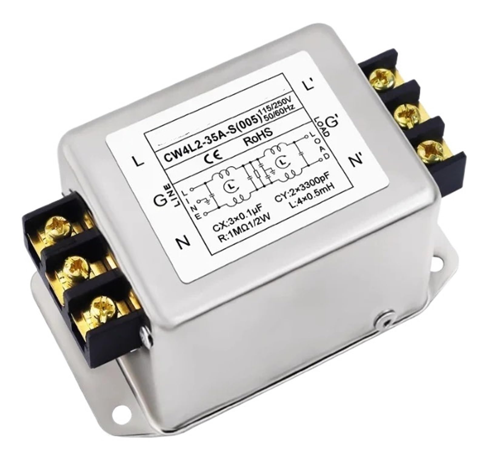 MBPAIHOP Single phase power filter CW4L2-35A-S (005) 3A to 35A terminal 220v AC power anti-interference harmonic purifier
