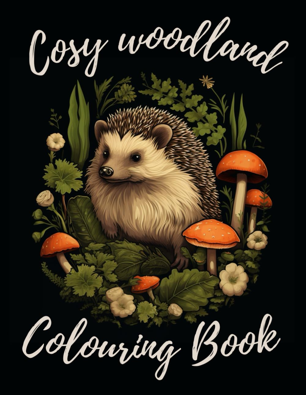 Cosy Woodland Colouring Book: Cottagecore, relaxing, stress relief, nature colouring book for adults and teens featuring woodland creatures and wildlife