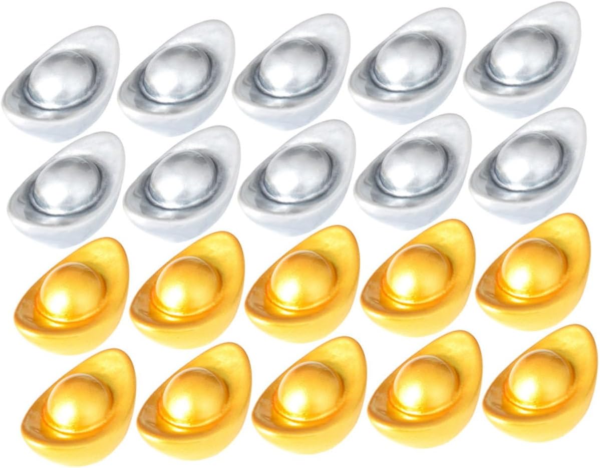 Zerodeko Resin Ingot Statue 20pcs Realistic Silver Desktop Collectible