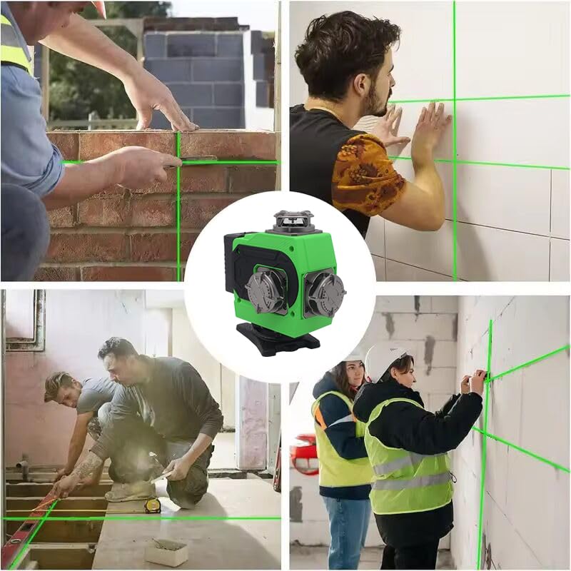 Image of TOMAHAWK TLN-3232 16 Lines Green Laser Level Pro 4x360 4D Green Cross Line Professional Laser for Construction Two 360 Vertical /Horizontal Level Pulse Mode and Remote Controller Lazer Machine