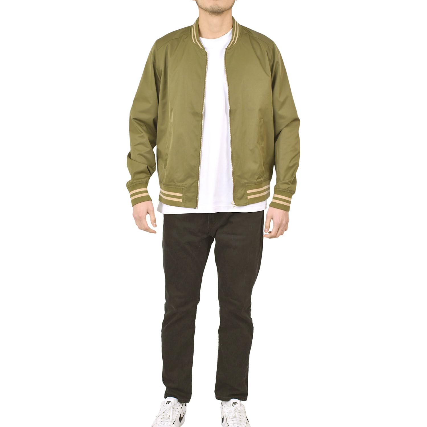 RIFLESSI Men's Slim Fit Lightweight Casual Varsity Bomber Jacket