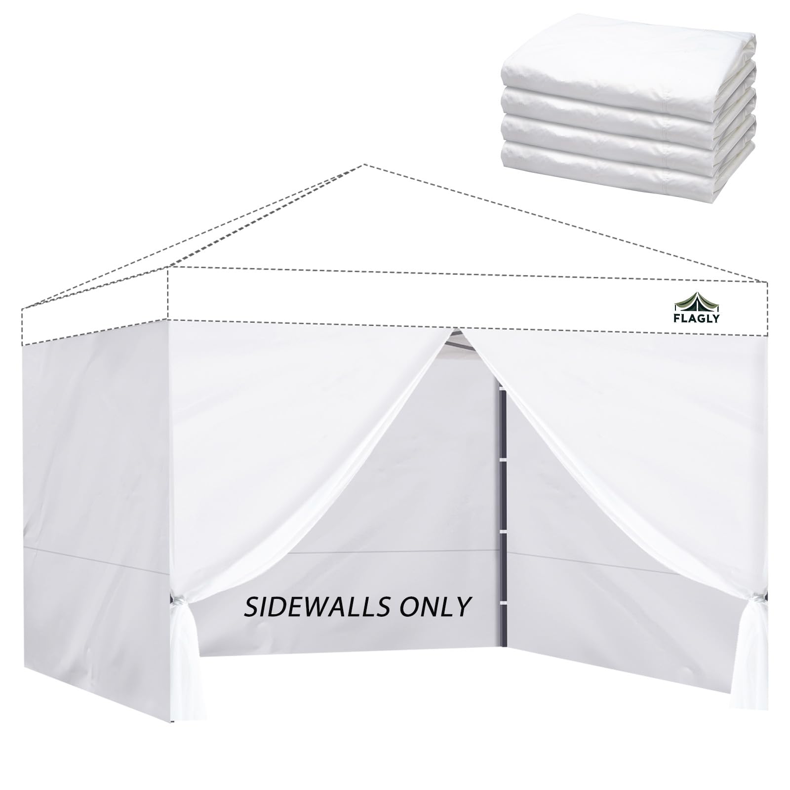 Instant Canopy Sidewalls for Pop Up Canopy Tent, 300D Waterproof Material for Outdoor Events, Vendor Booths, and Privacy (Sidewalls Only) (White, 10x10ft-4pcs) : Patio, Lawn & Garden