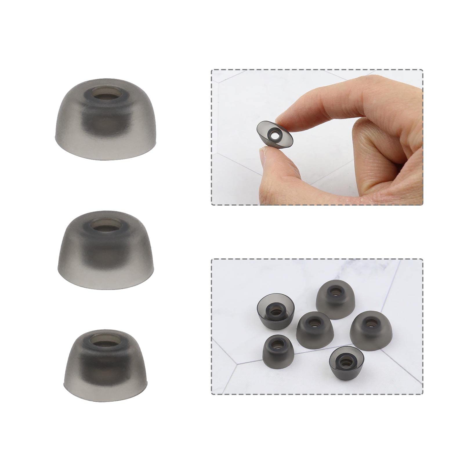 EMSea - Lot De 6 Paires D'embouts En Silicone Pour écouteurs Jabra (Elite 75t/65t/Active/Sport) - Tailles S, M, L Incluses - 10