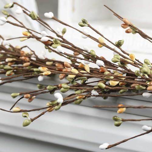 Artificial Multi Colored Pip Berry Garland - Year Round Rustic Berries, Farmhouse Home Decor For Table Arrangements, Fireplace Mantel, And Seasonal Decorations (54" Long) #TOP28